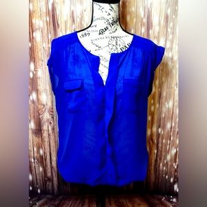 Marisol Cap Sleeve Teal Blouse